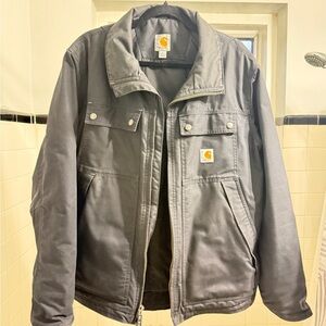 Carhartt Black Quick Duck Jefferson Quilt Lined 101492 Workwear Jacket.